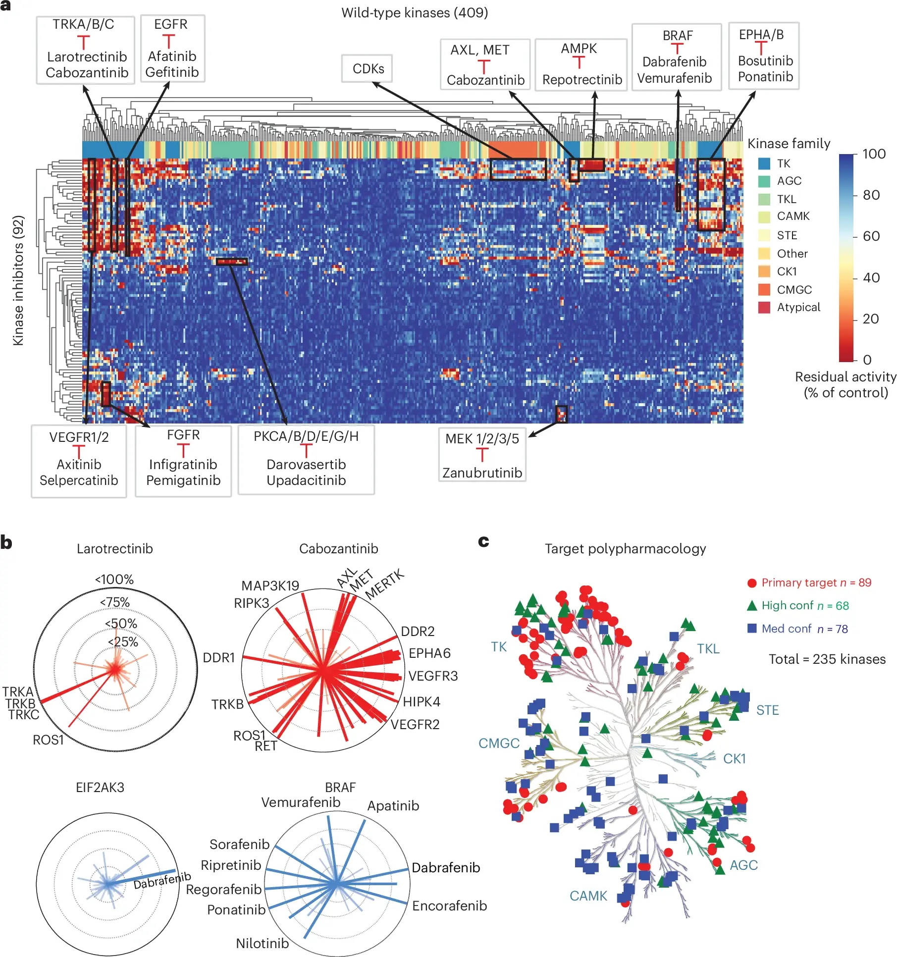Profiling the inhibition of 92 drugs across 409 kinases